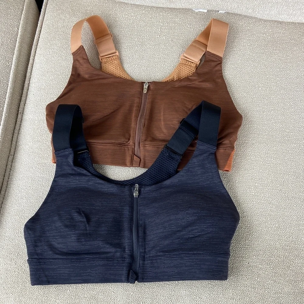 Set of 2 Outdoor Voices Powerhouse Zip‎ Sports Bras. Size XS